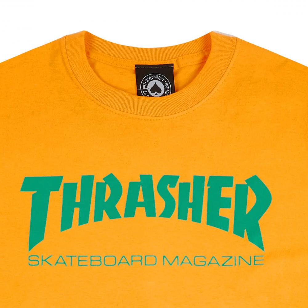 Pink yellow thrasher shirt hotsell