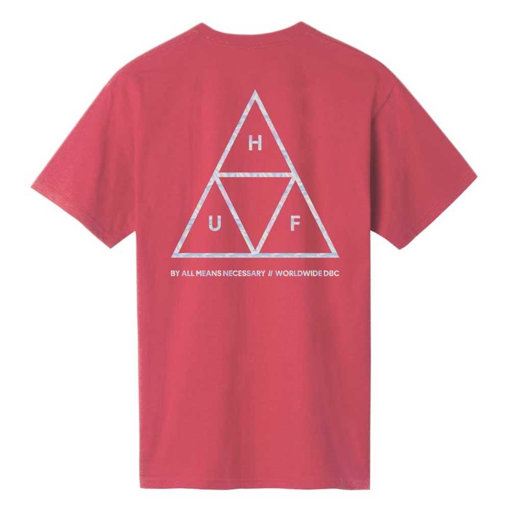 HUF Hologram T Shirt Rose Wood Red Aylesbury Skateboards