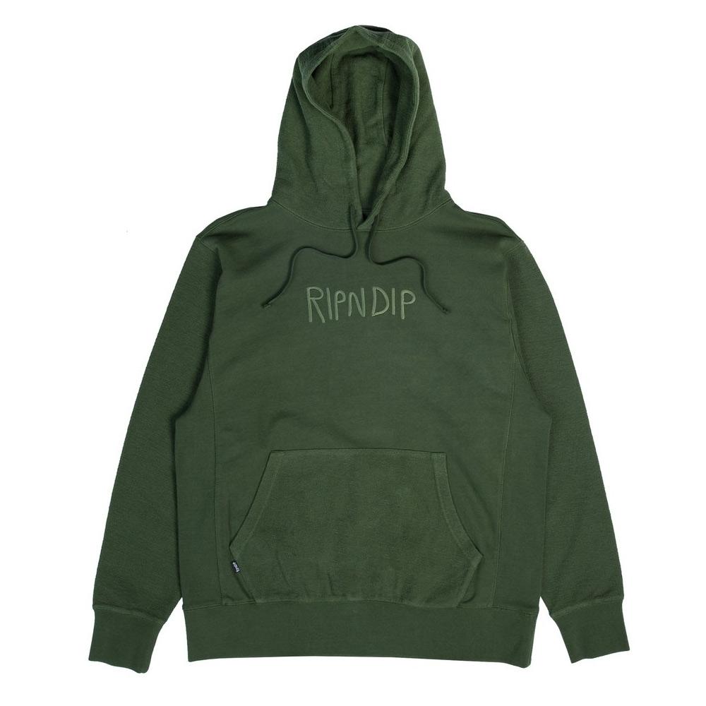 Rip N Dip Tonal Loopback Pullover Hoodie Olive